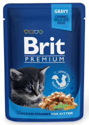 Brit Premium With Chicken Chunks For Kitten in Gravy  - 100g