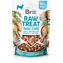 Brit RAW TREAT Skin&Coat Fish&Chicken pamlsky pro psy 40 g