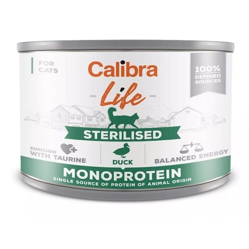 Calibra Cat Life konzerva Sterilised Duck Monoprotein 200 g