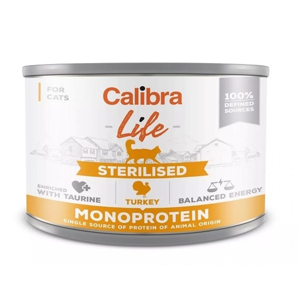 Calibra Cat Life konzerva Sterilised Turkey Monoprotein 200 g