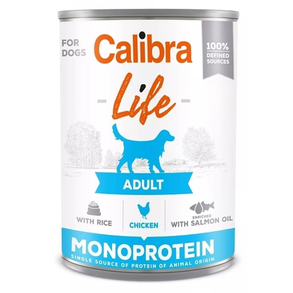 Calibra Dog Life konzerva Adult Chicken with Rice 400 g | P58040
