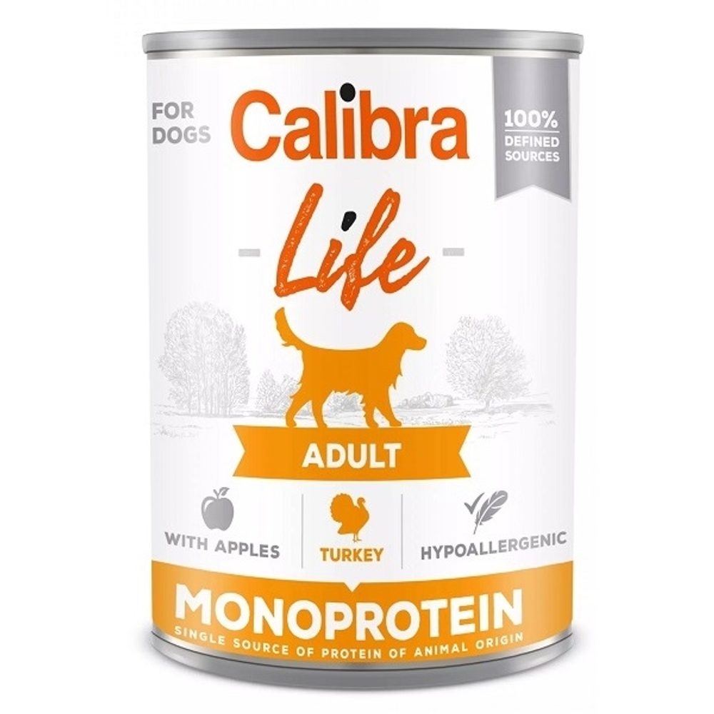 Calibra Dog Life konzerva Adult Turkey with Apples 400 g | P58035
