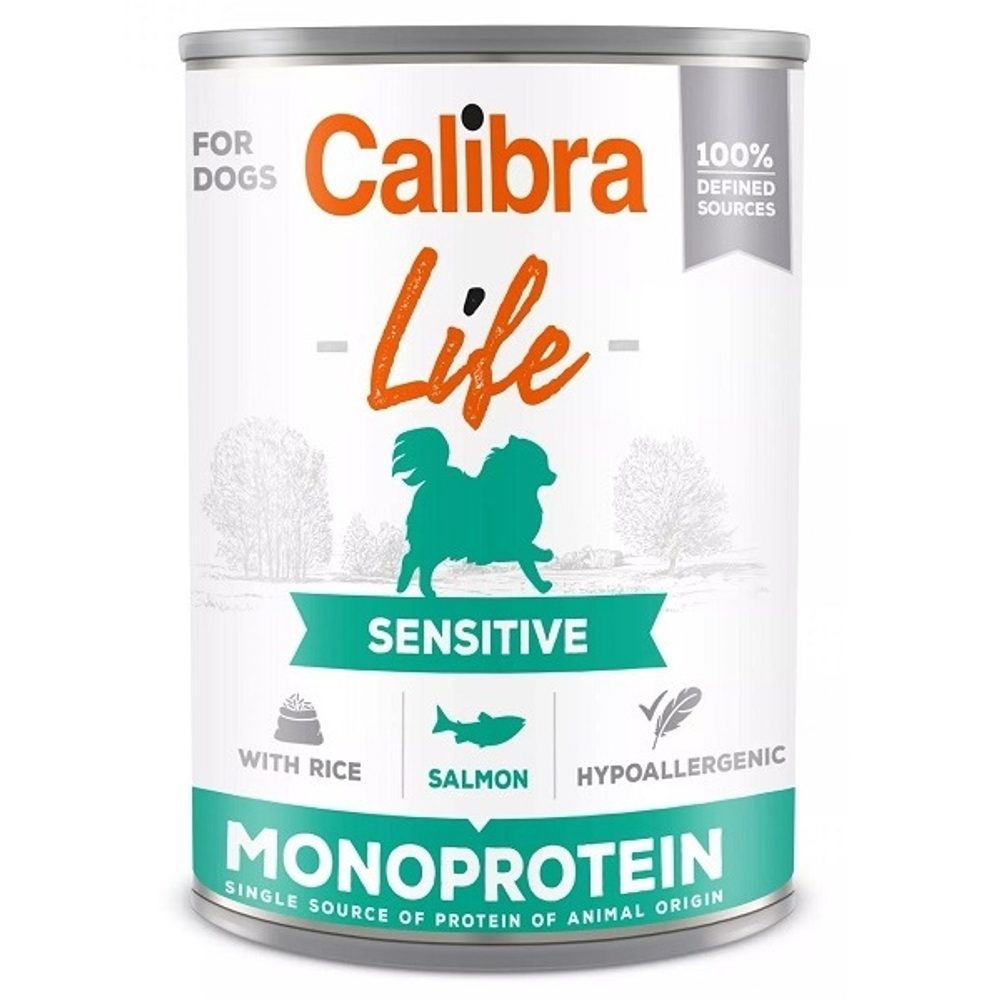 Calibra Dog Life konzerva Sensitive Salmon with Rice 400 g