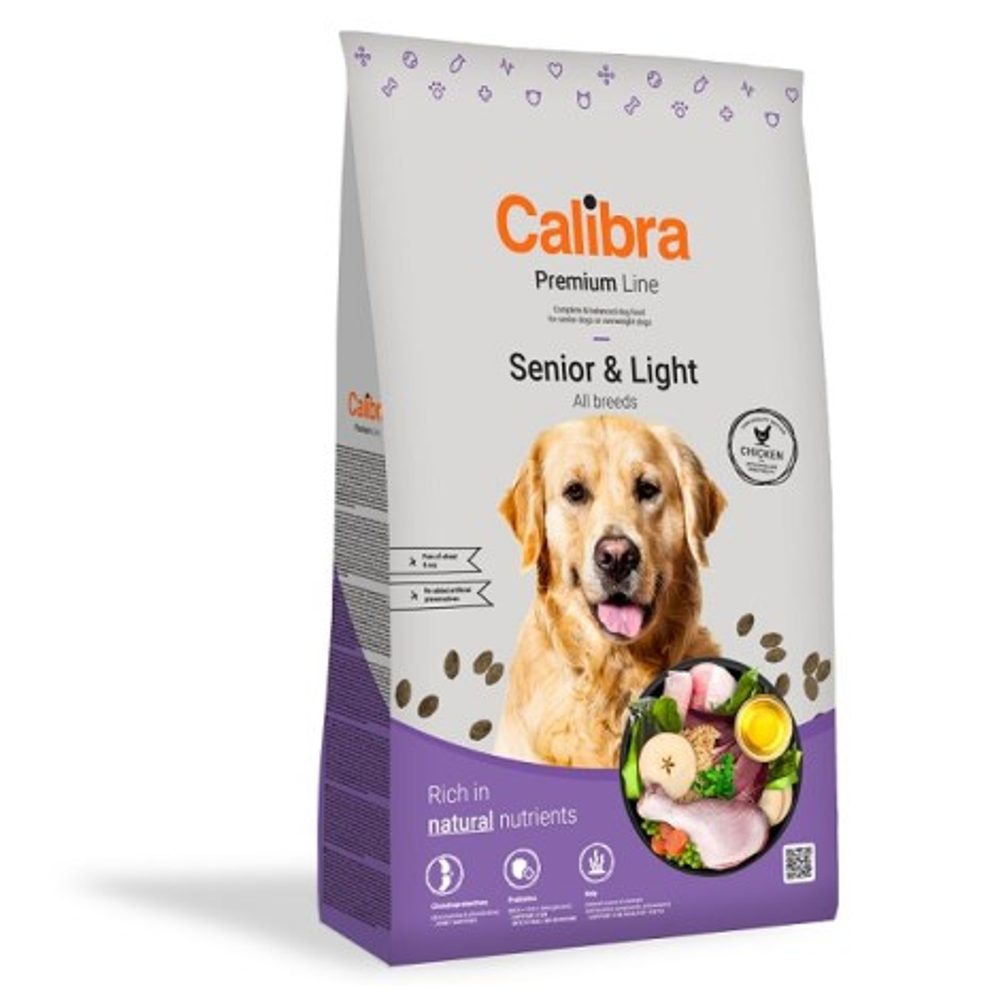 Calibra Dog Premium Line Senior & Light 12 kg | Granule pro psy | P57051