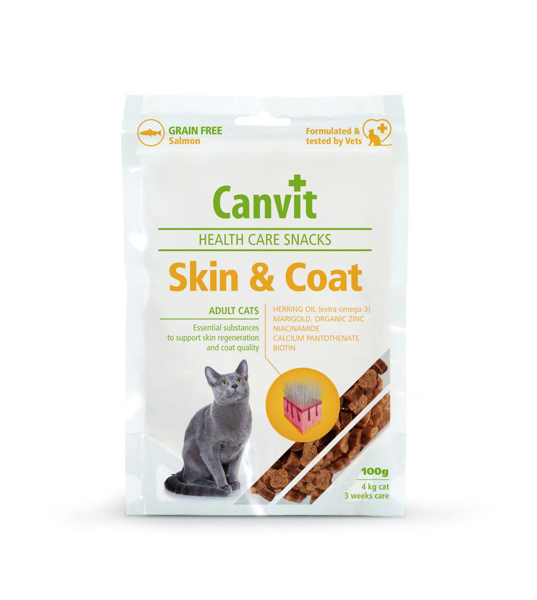 Canvit Health Care Snack Skin & Coat pro kočky 100 g
