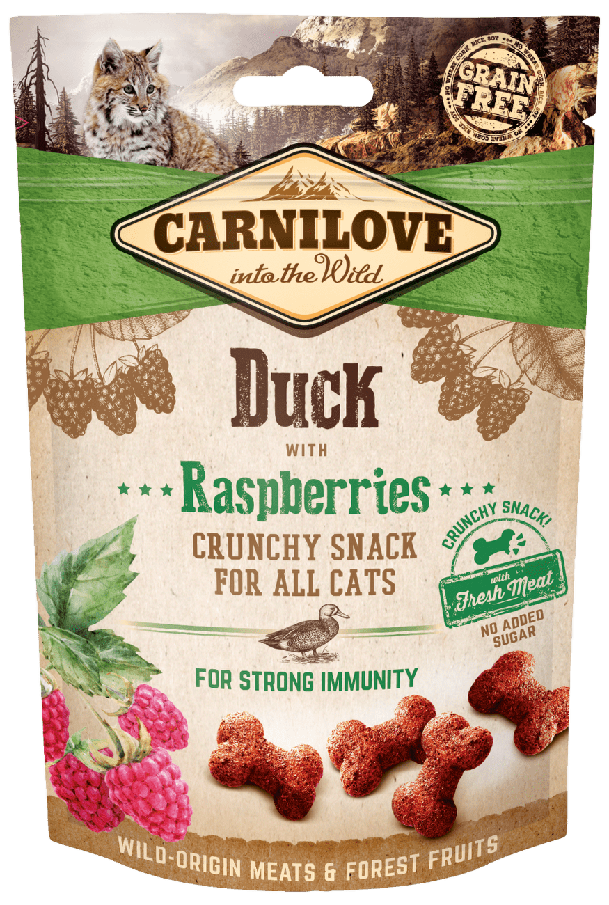 Carnilove Cat Crunchy Snack Duck with Raspberries with fresh meat 50g