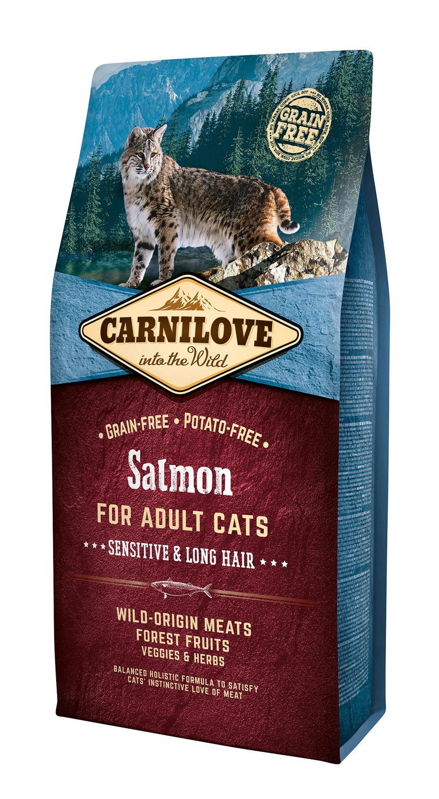 Carnilove Cat Grain Free Salmon Adult Sensitive & Long Hair 6 kg