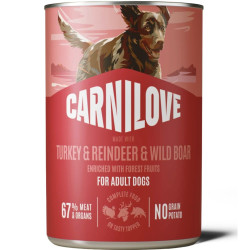 Carnilove Dog Can Paté Turkey&Reindeer&Wildboar 400g | P59475