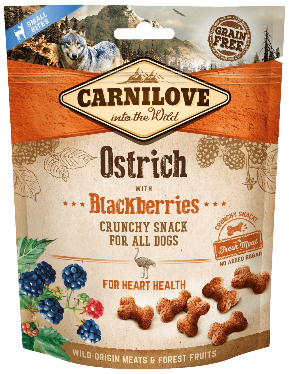 Carnilove Dog Crunchy Snack Ostrich with Blackberries 200g