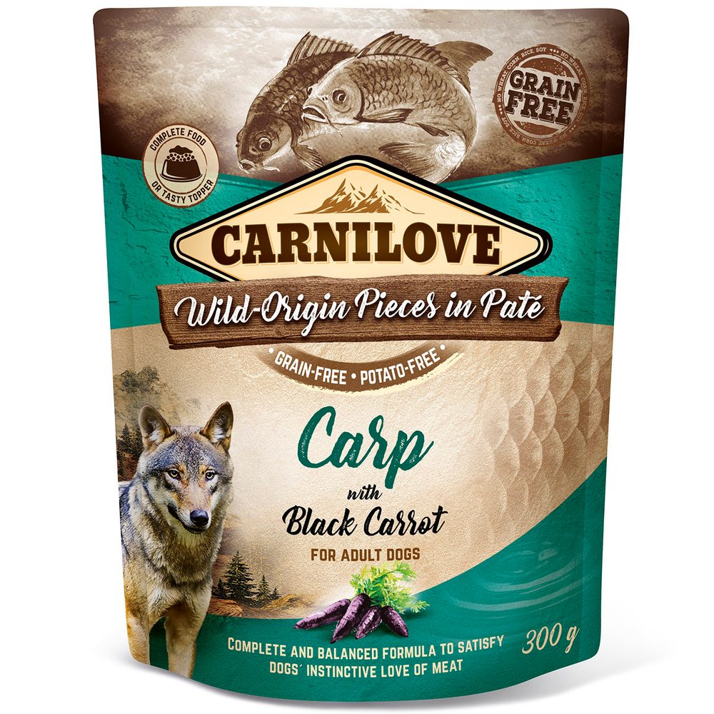 Carnilove Dog Pouch Paté Carp with Black Carrot 300 g