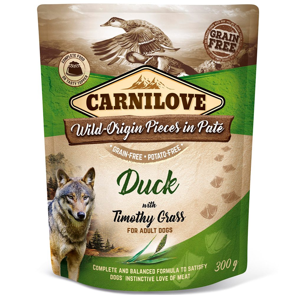 Carnilove Dog Pouch Paté Duck with Timothy Grass 300 g