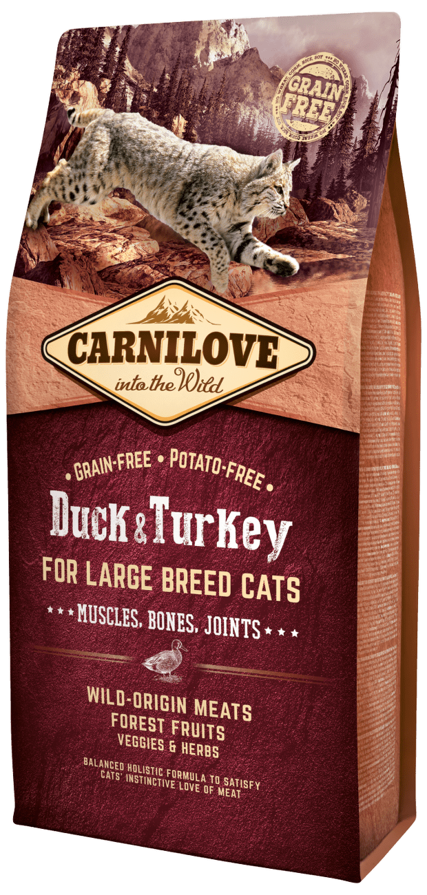 Carnilove Duck and Turkey Large Breed Cats – Muscles,Bones,Joints 6kg