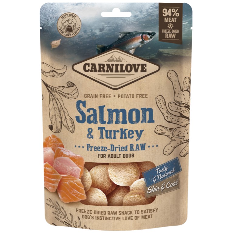 Carnilove Freeze-Dried Raw Salmon&Turkey pamlsek pro psy 60 g