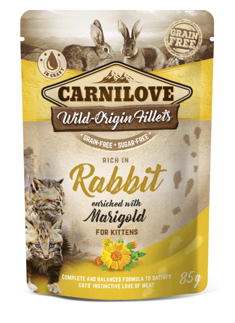 Carnilove Kap.Carnilove Cat Pouch Rabbit with Marigold 85 g