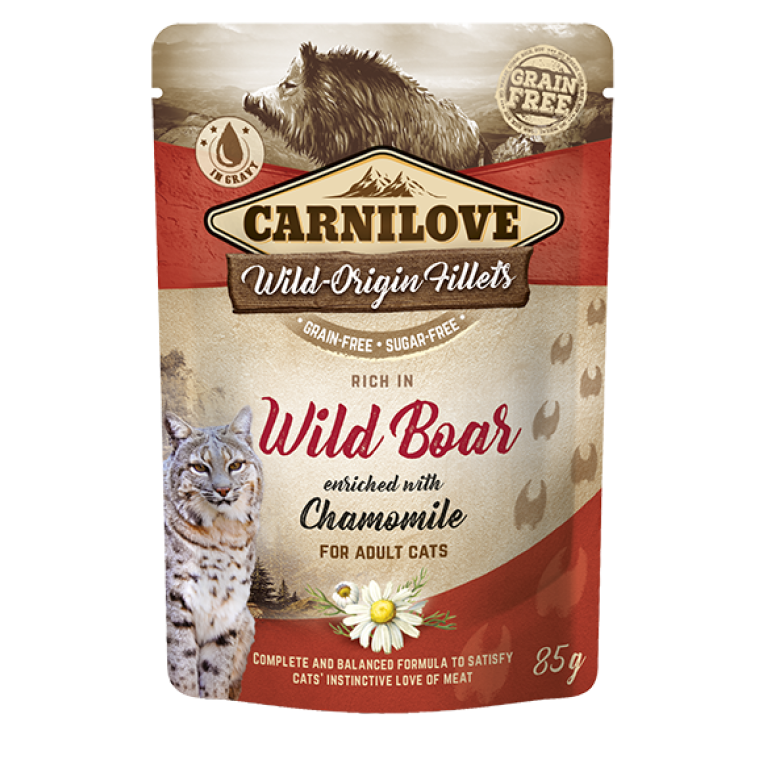 Carnilove Kap.Carnilove Cat Pouch Wild Boar with Chamomile 85 g