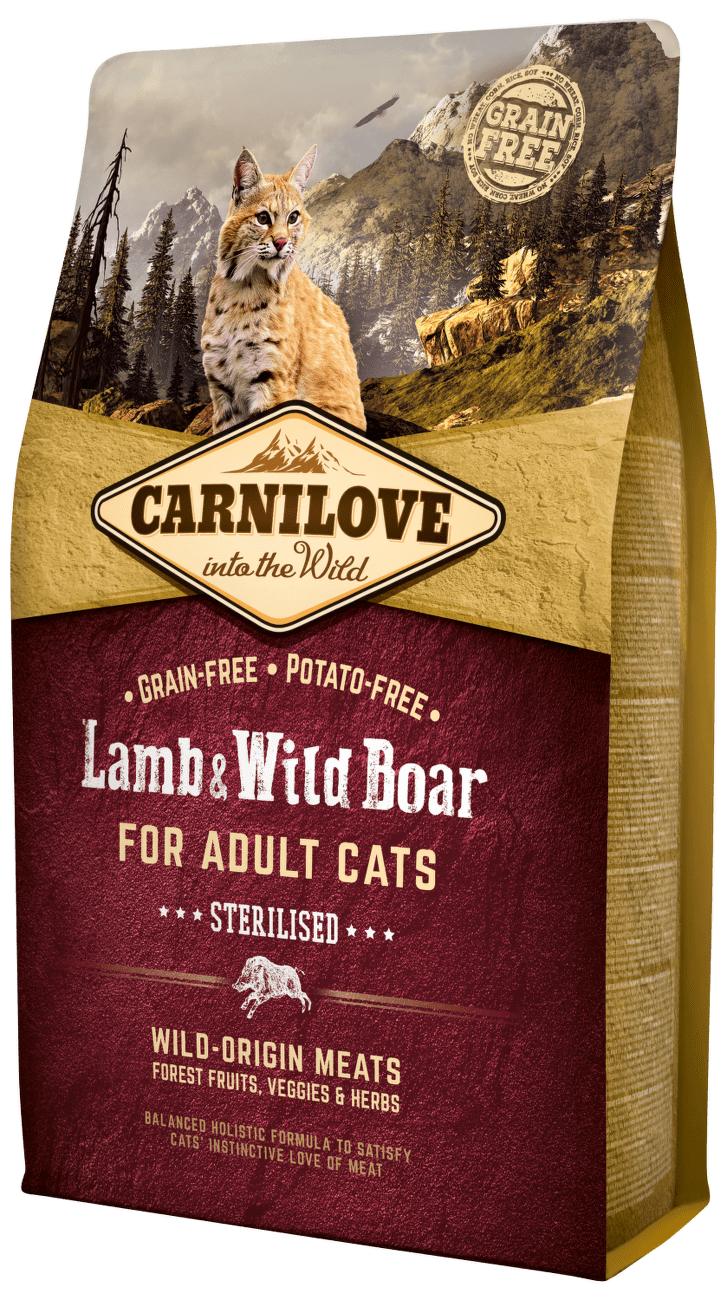Carnilove Lamb and Wild Boar Adult Cats – Sterilised 2kg