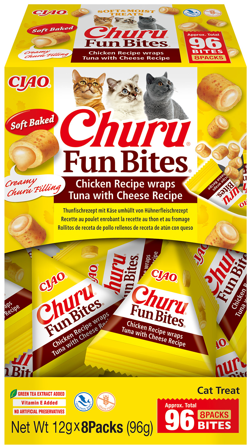 Churu Cat Fun Bites – kuřecí s náplní tuňák se sýrem 8x12g
