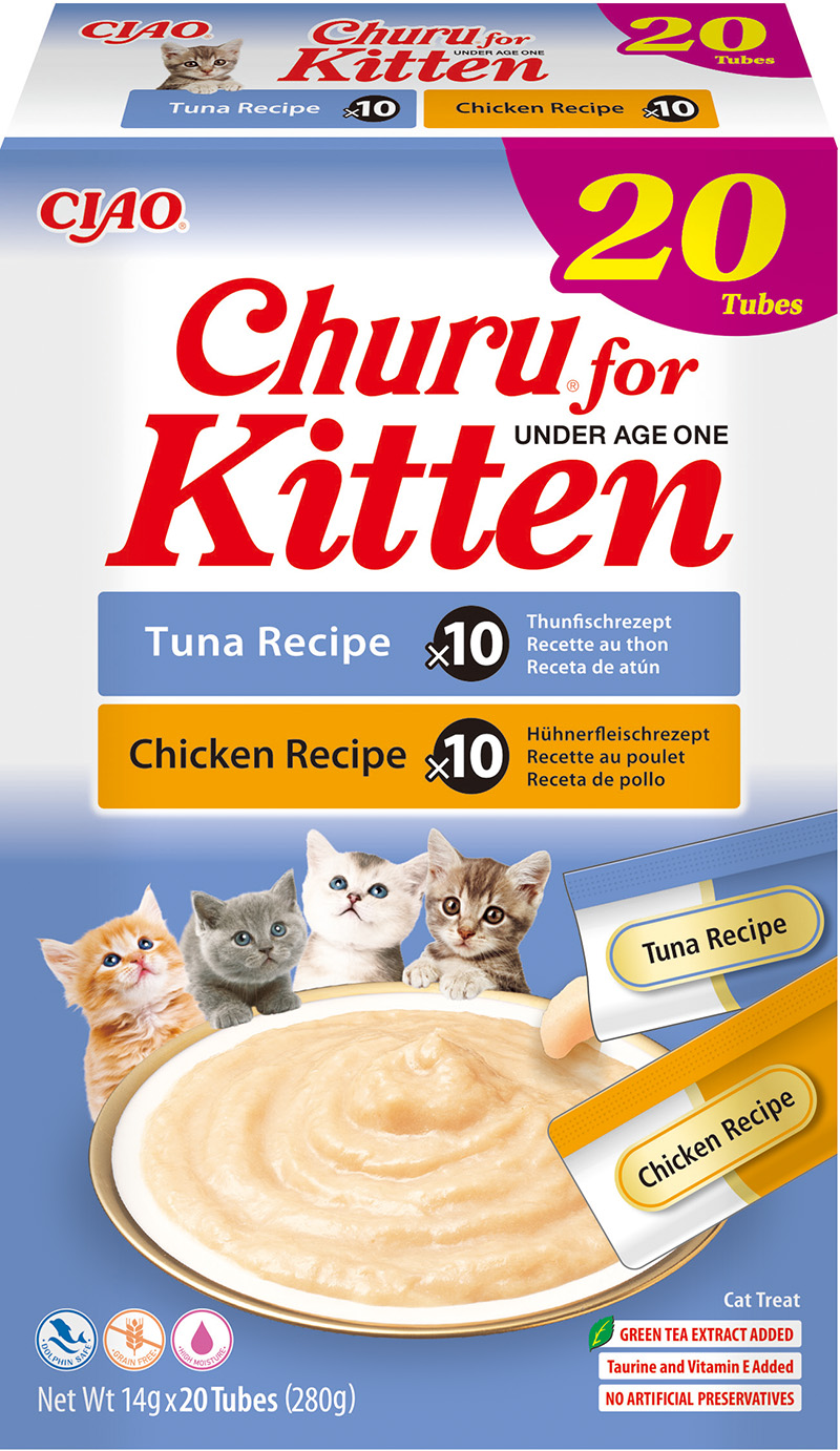 Churu Cat Kitten masové pyré – tuňák, kuře 20×14g (BAL)