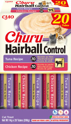 Churu Cat masové pyré Hairball – tuňák, kuře 20×14g (BAL)