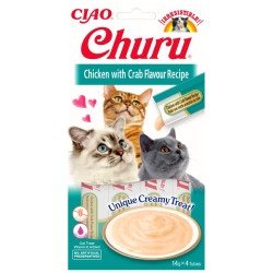 Churu cat masové pyré - kuře, krab 4x14g