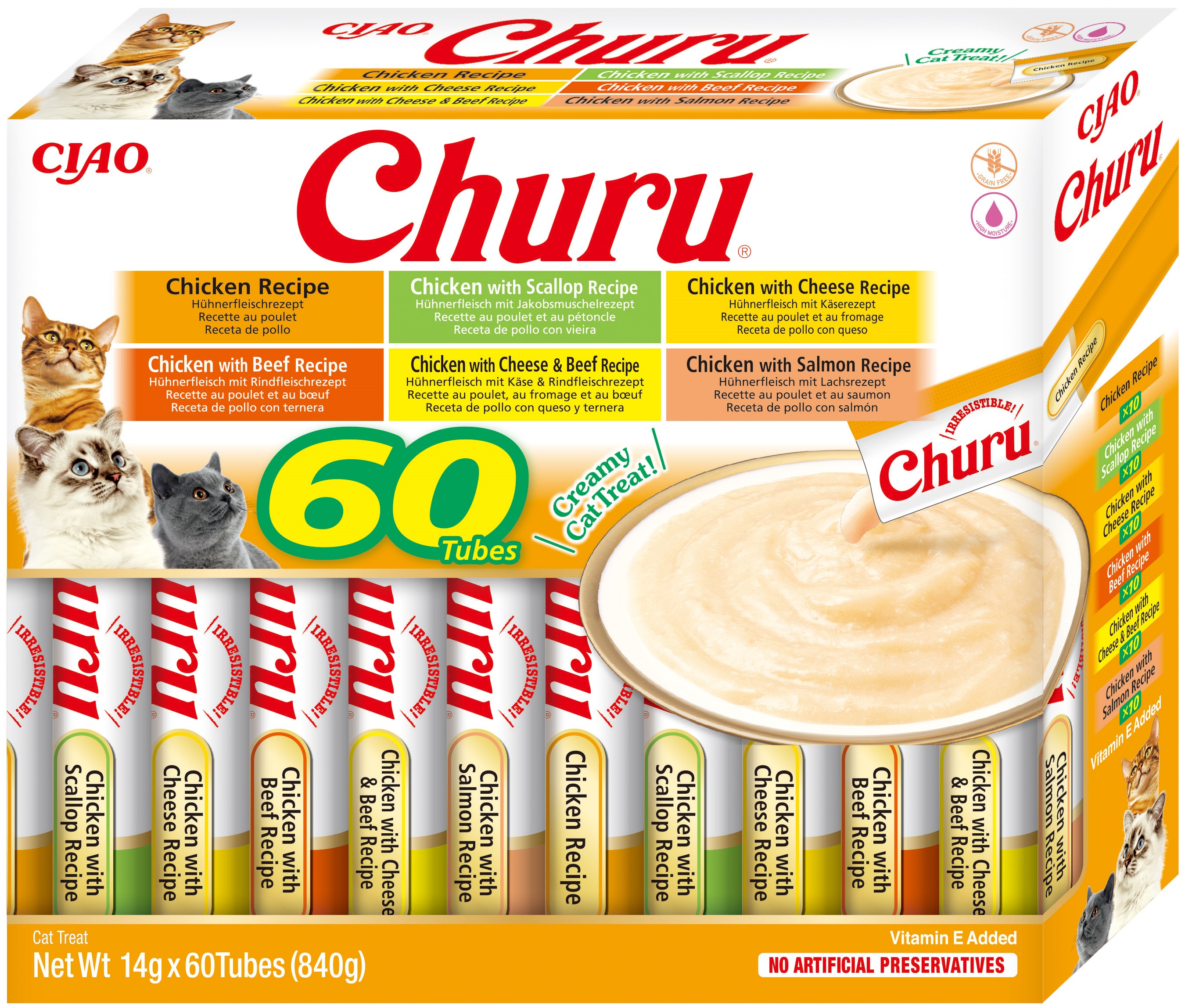 Churu cat masové pyré mix - kuře 840 g (balení)