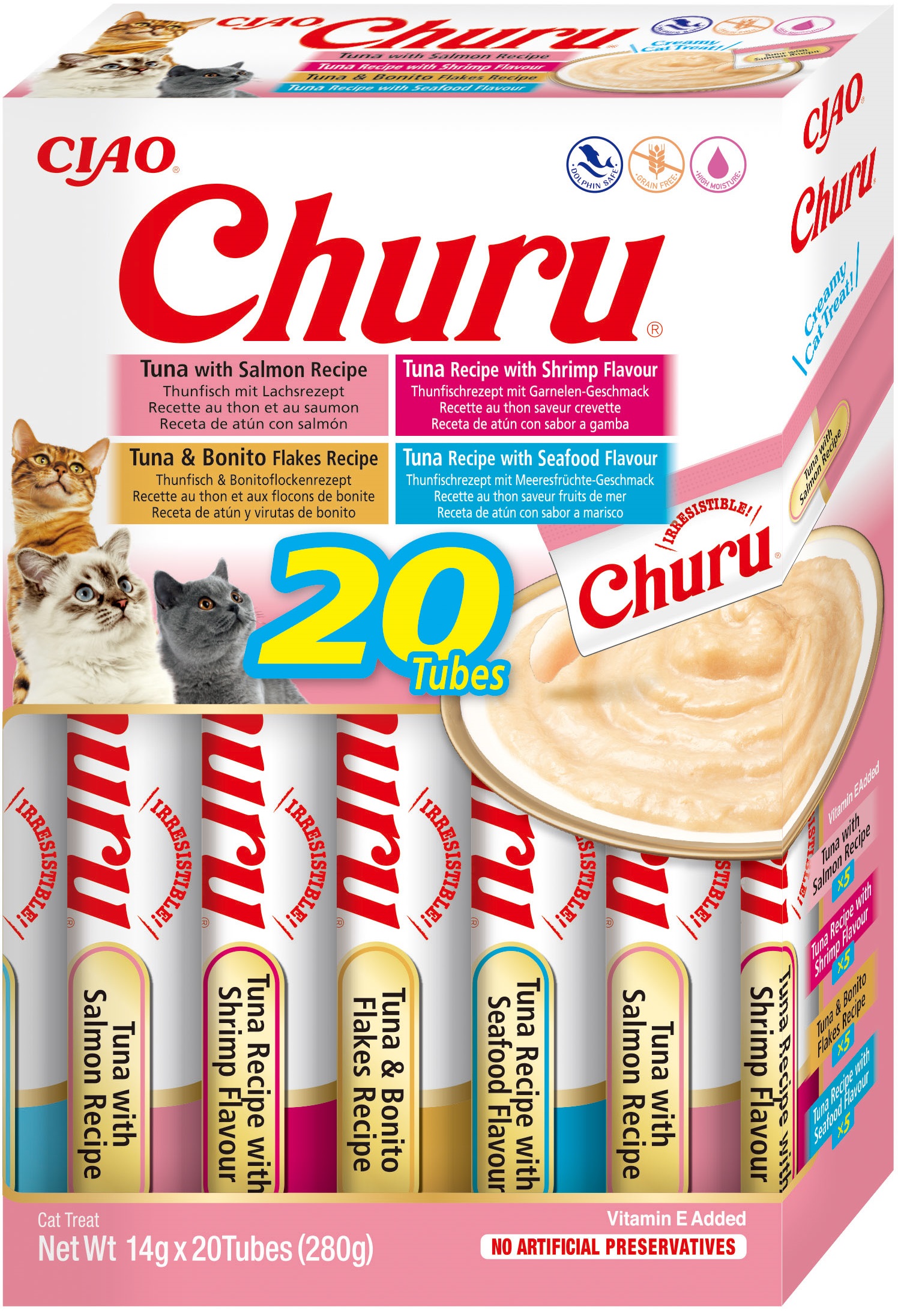 Churu cat masové pyré mix - mořské plody 280 g (balení)