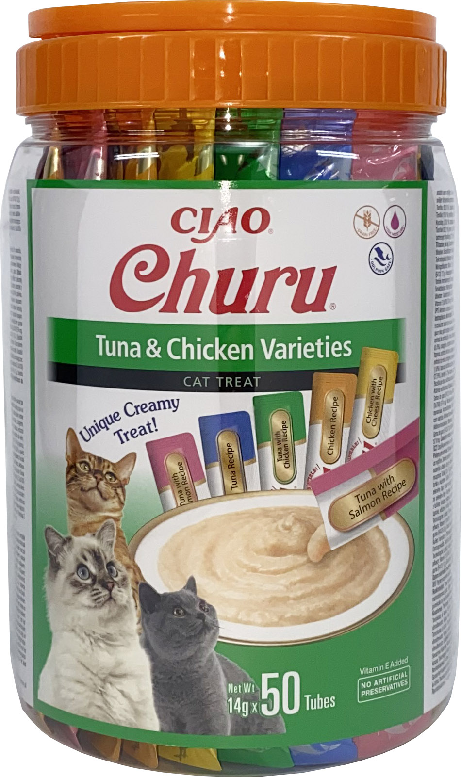 Churu cat masové pyré mix - tuňák, kuře 700 g