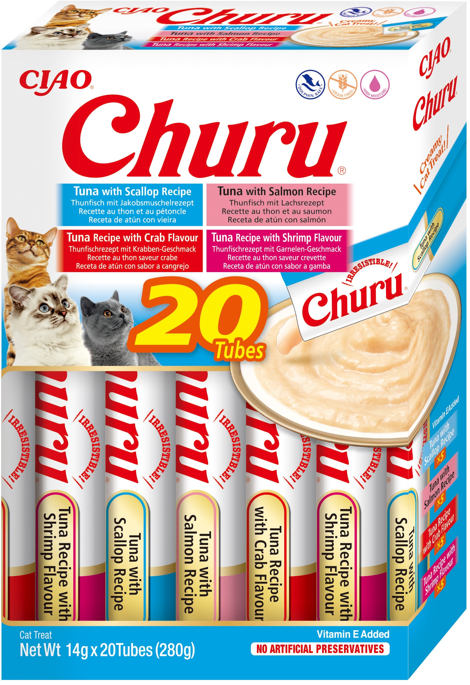 Churu cat masové pyré mix - tuňák, mořské plody 280 g (balení)