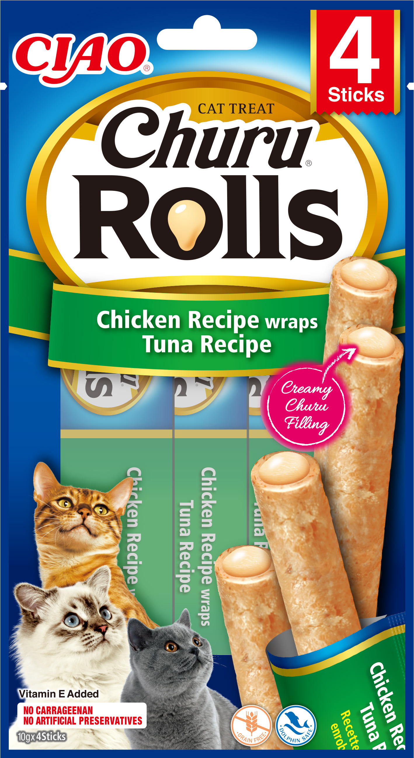 Churu cat tyčinky - kuře, tuňák 40 g