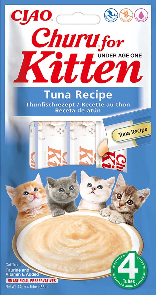 Churu Kitten masové pyré - tuňák 4 x 14 g