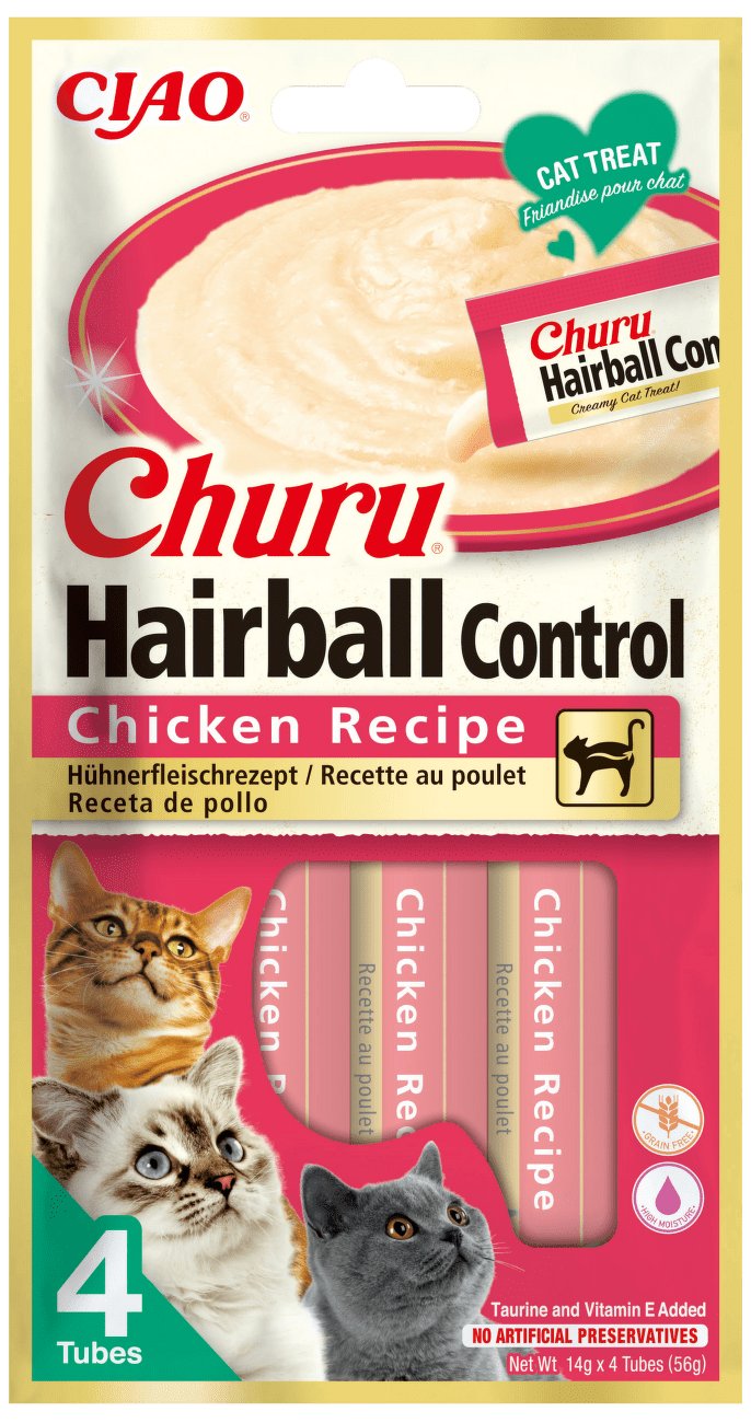 Churu lízací pochoutka Hairball kuře 4x14g