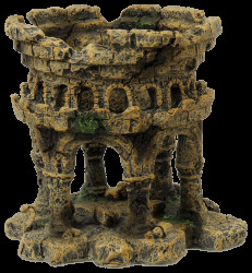 Dekorace akvarijní zřícenina hradu 12,5x12x12cm