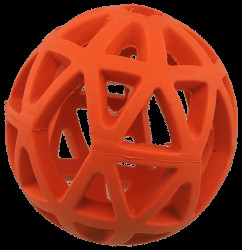 Děrovaný míček Dog Fantasy oranžový 9cm