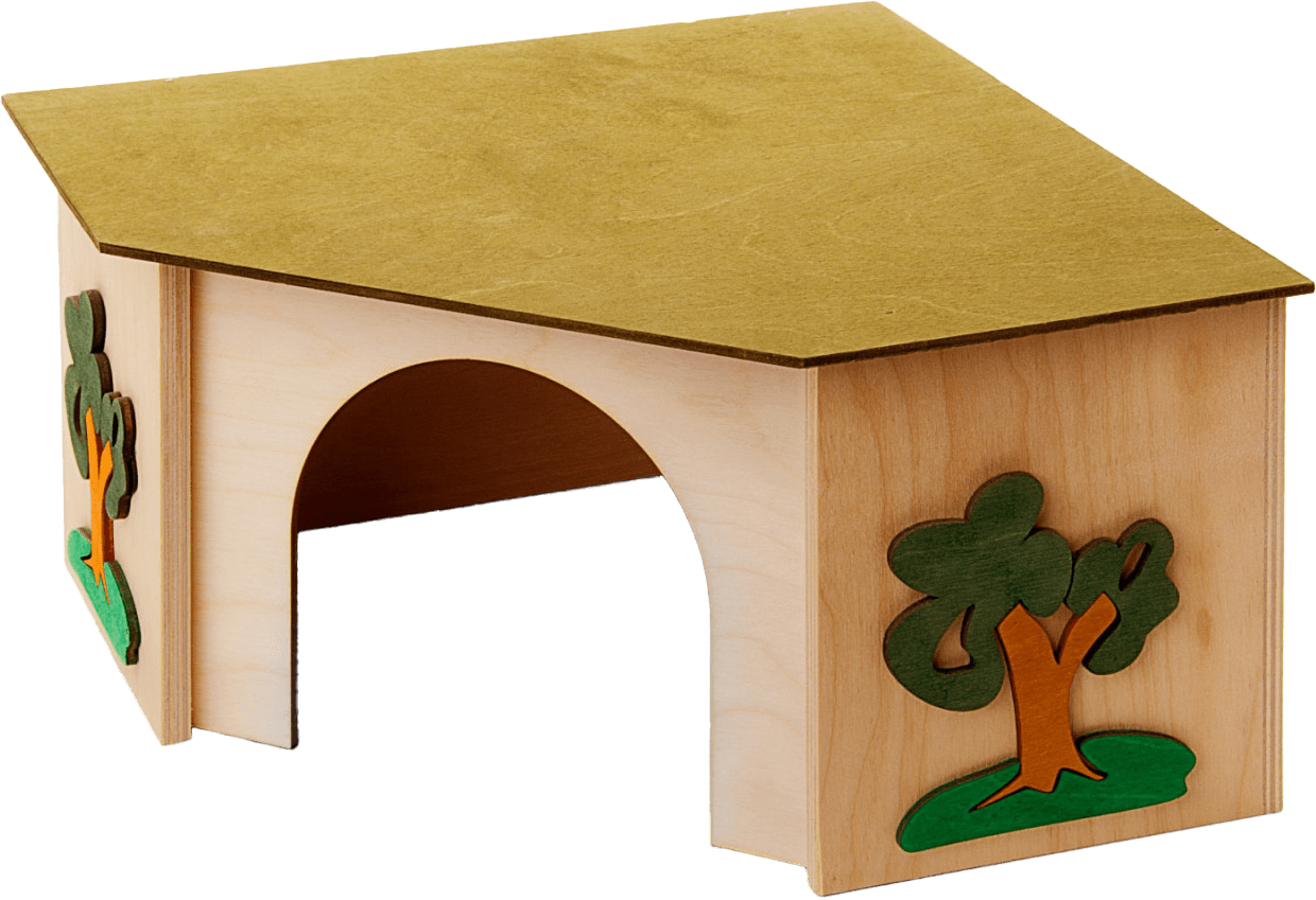 Domek JK rohový pro králíky 27x27x15cm