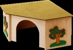Domek JK rohový pro králíky 27x27x15cm