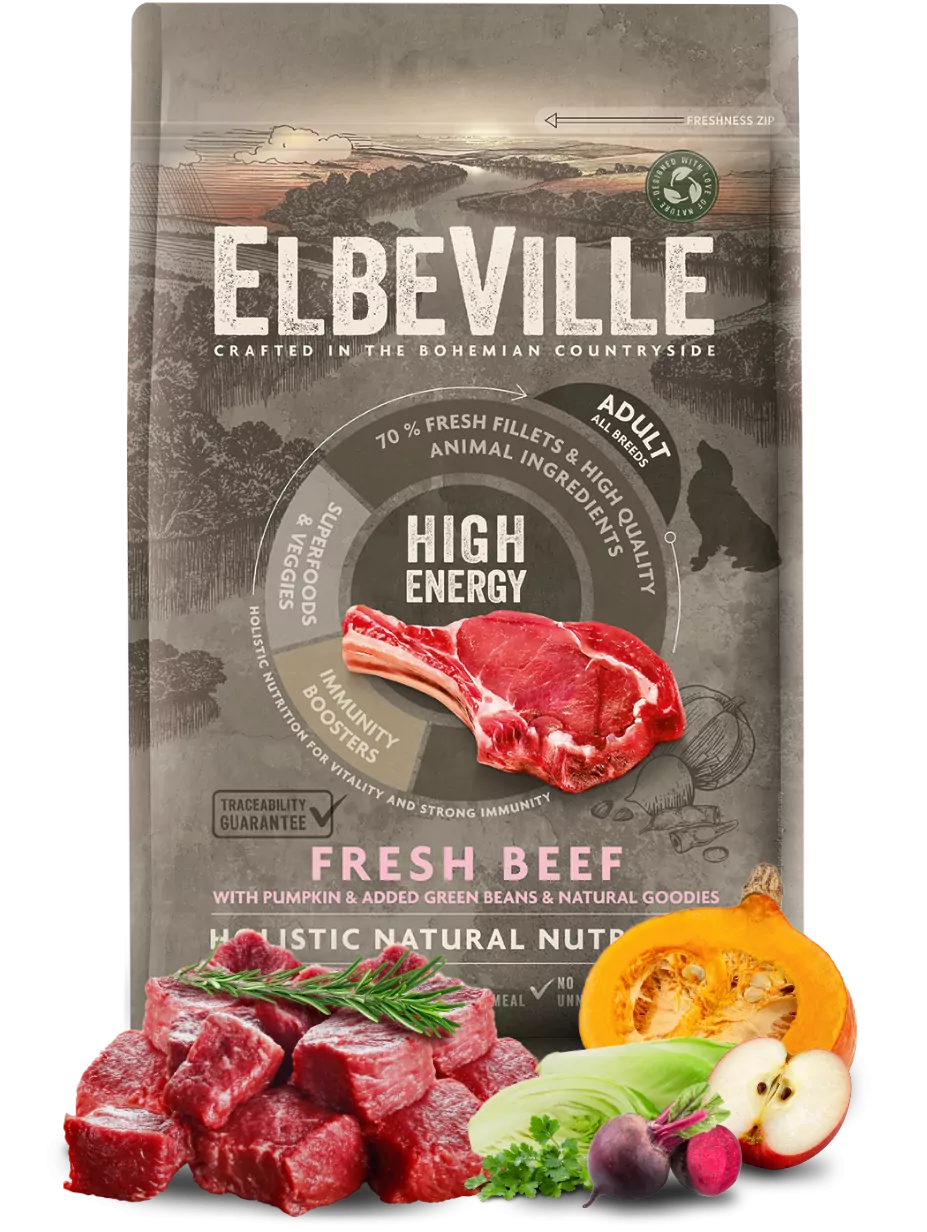 ELBEVILLE Adult All Breeds Fresh Beef High Energy 4kg