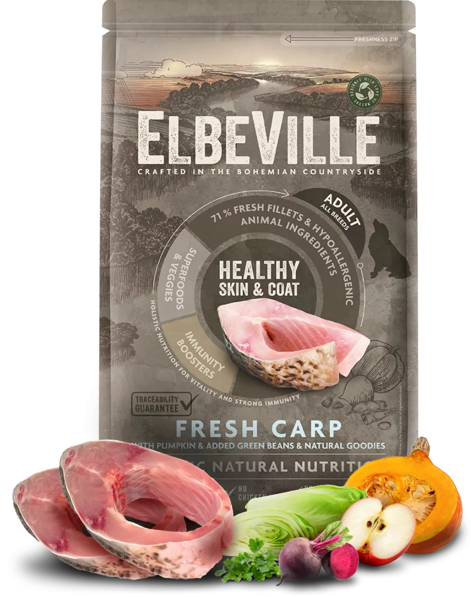 ELBEVILLE Adult All Breeds Fresh Carp Healthy Skin and Coat 1,4kg