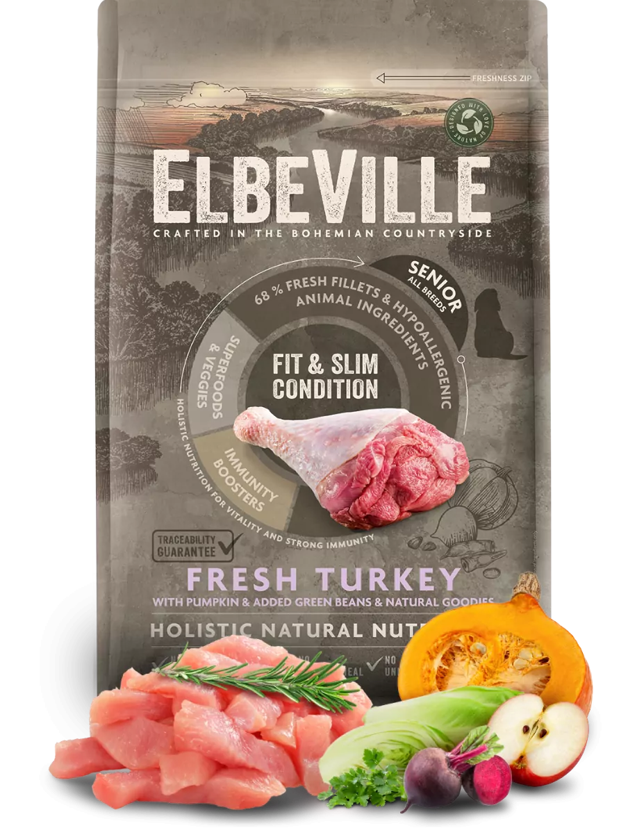 ELBEVILLE Senior All Breeds Fresh Turkey Fit and Slim Condition 4kg