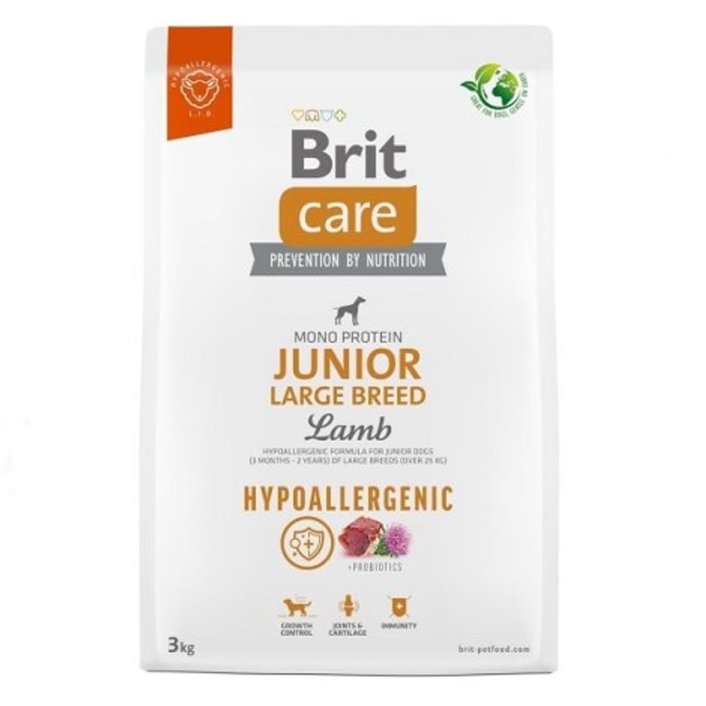 Expirace 13.4. 2026: Brit Care Dog Hypoallergenic Junior Large Breed Lamb 3 kg