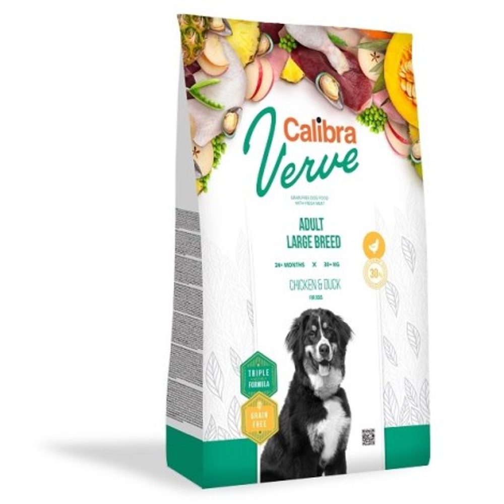 Expirace 14.4. 2026: Calibra Dog Verve GF Adult Large Chicken & Duck 12 kg
