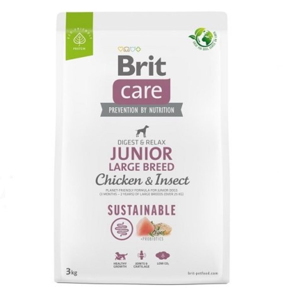 Expirace 16.5. 2026: Brit Care Dog Sustainable Junior Large Breed Chicken & Insect 3 kg