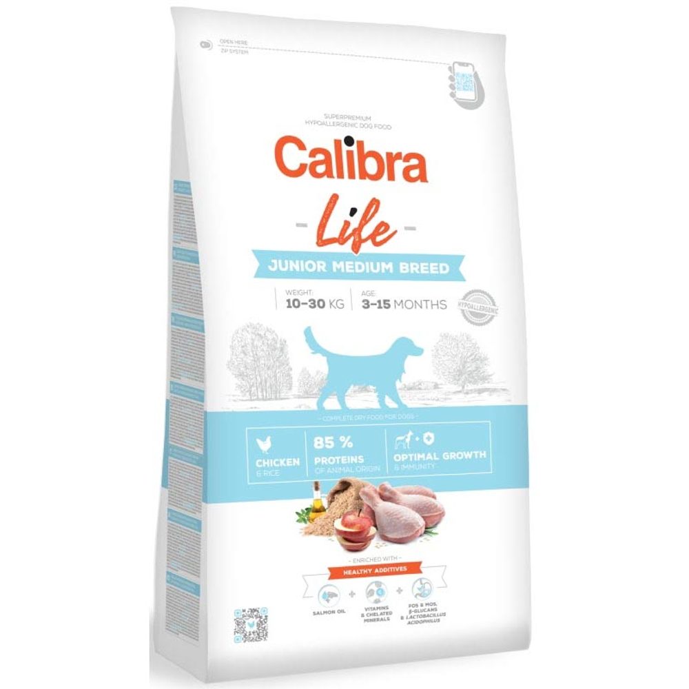 Expirace 20.1. 2026: Calibra Dog Life Junior Medium Breed Chicken 2,5 kg