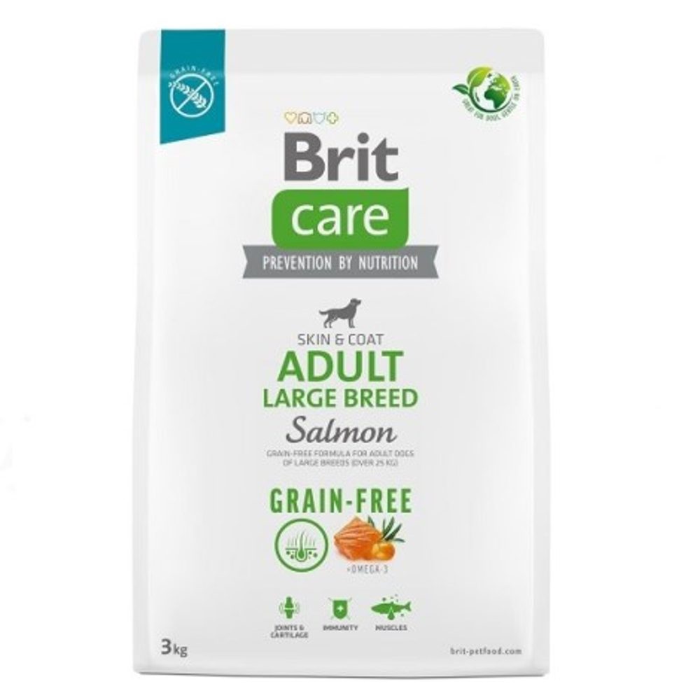 Expirace 28.3. 2026: Brit Care Dog Grain-free Adult Large Breed Salmon 3 kg