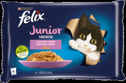 Felix Fantastic Junior Multipack s kuřetem a lososem v želé 4x85g