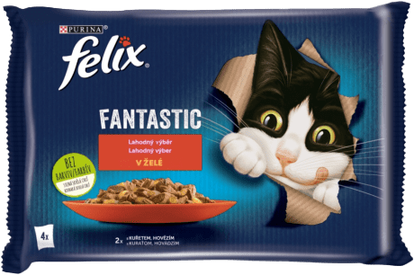 Felix Fantastic Multipack s hovězím a kuřetem v želé 4x85g