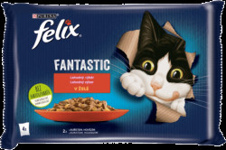 Felix Fantastic Multipack s hovězím a kuřetem v želé 4x85g