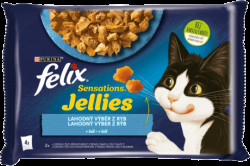 Felix Sensations Jellies Multipacks lososem a treskou v och. želé 4x85g
