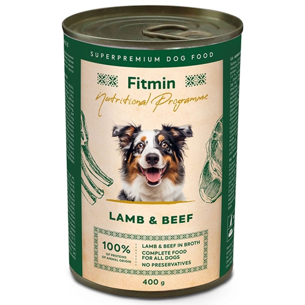 Fitmin Dog NP konzerva jehněčí a hovězí 400 g