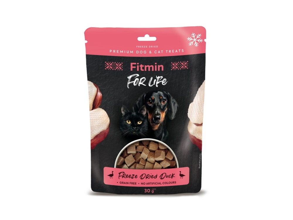 Fitmin For Life dog & cat mrazem sušené maso Duck 10x30g