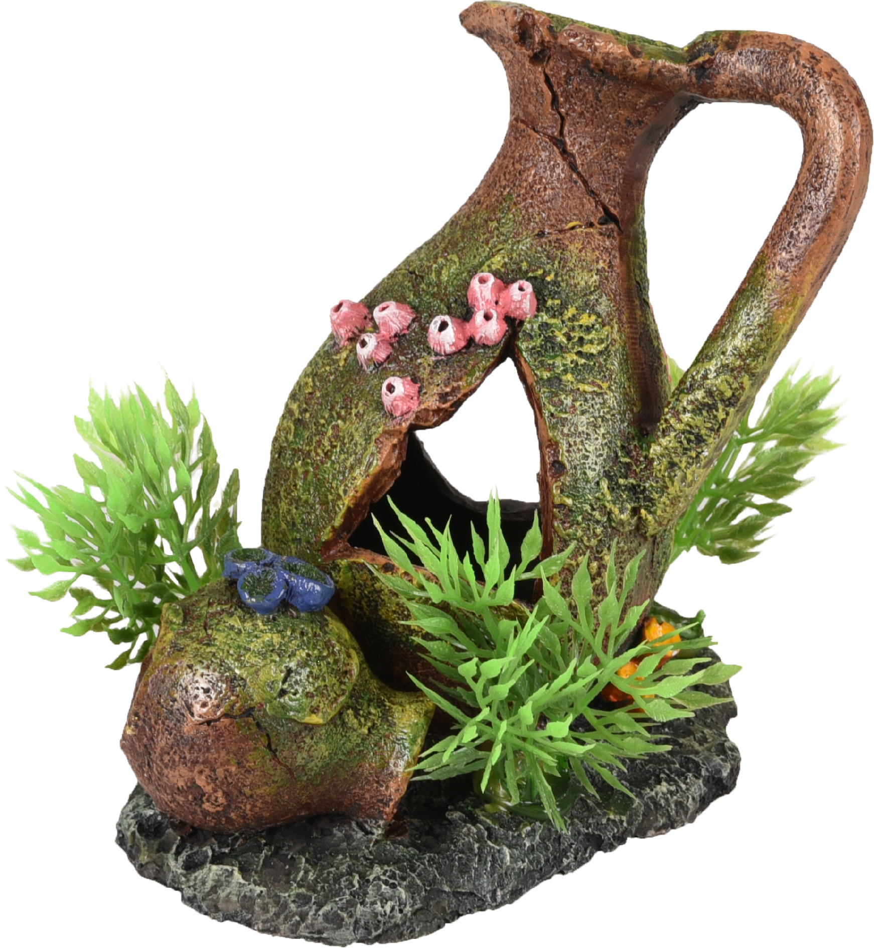 Flamingo akvarijní dekorace MOZA PITCHERS + rostlina 11 x 8 x 11 cm